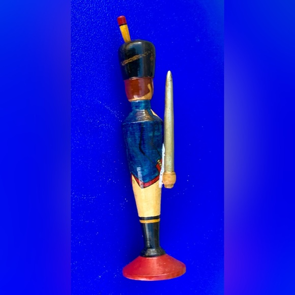 Antique Turned Hand Painted Wooden Armed Decorated Russian Toy Soldier - Picture 9 of 16